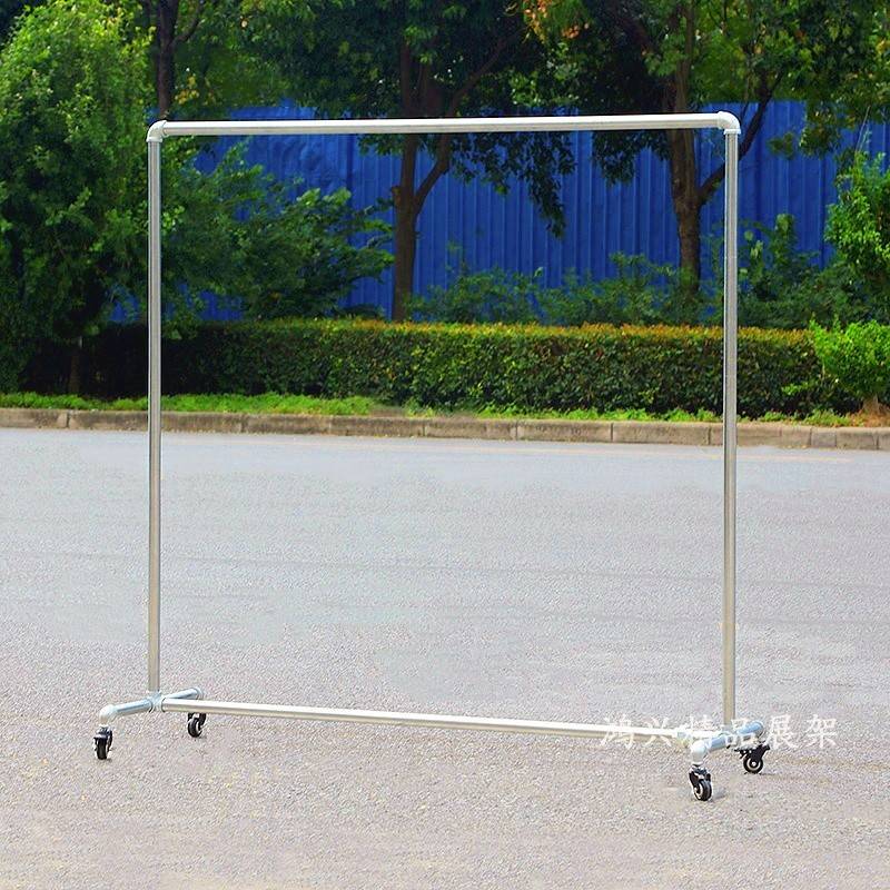 需定制服装展示架衣服挂衣架铁艺复古龙门架落地式带轮服装架货架