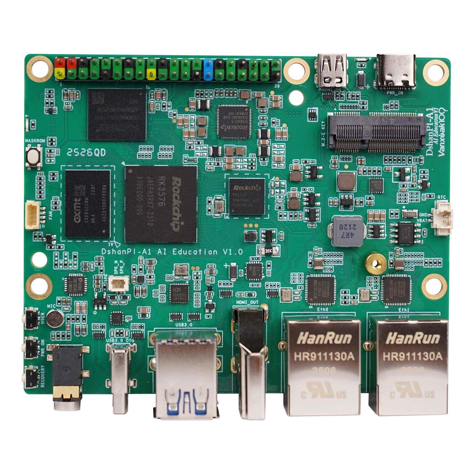 韦东山RK3576 DshanPI-A1高性能AI嵌入式Linux小电脑一体板6T算力