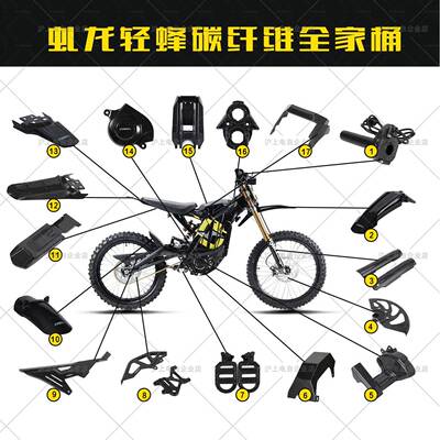 适用于虬龙轻蜂79bike整车碳纤维挡泥板
