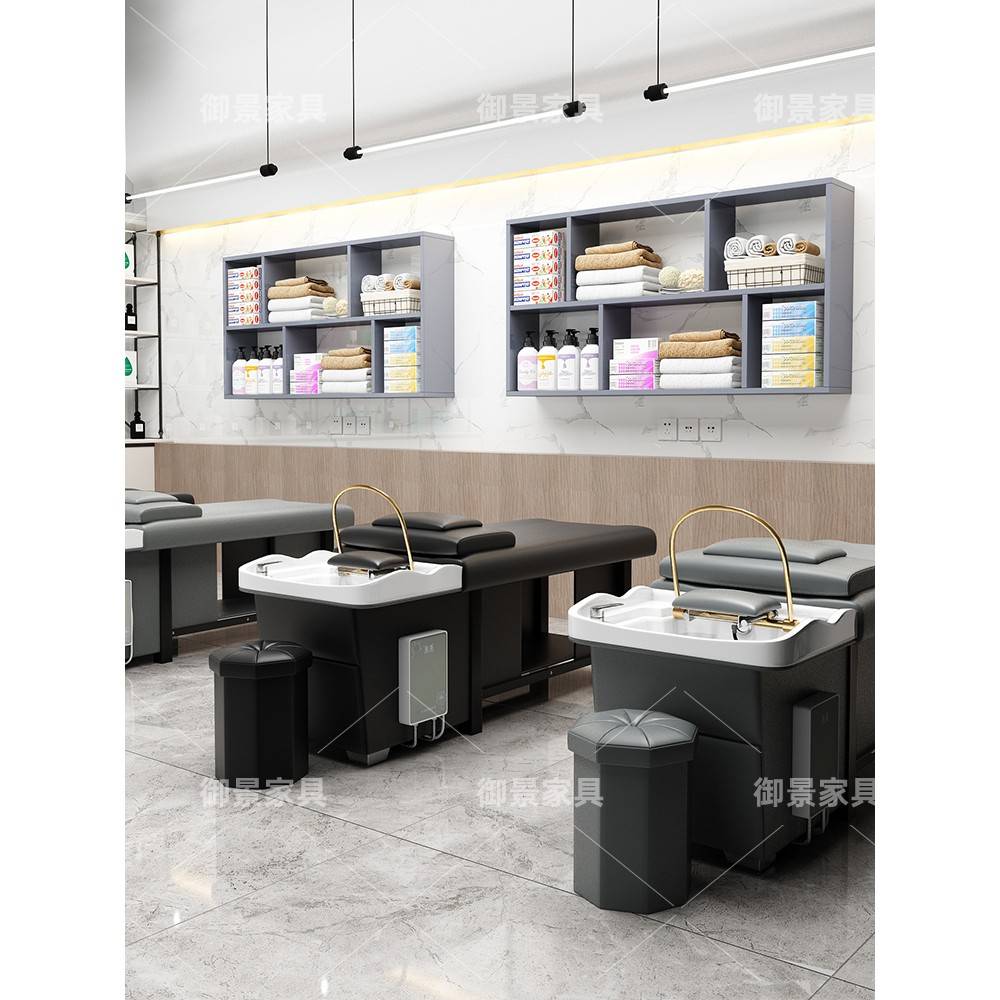 需定制美容院美容店美发店墙上置物架理发店毛巾收纳柜产品展示架