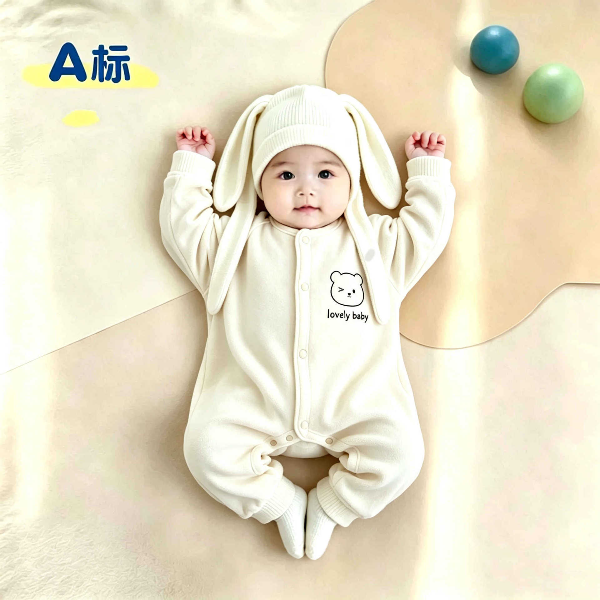 奥粒绒连体衣婴儿爬服秋冬季加厚