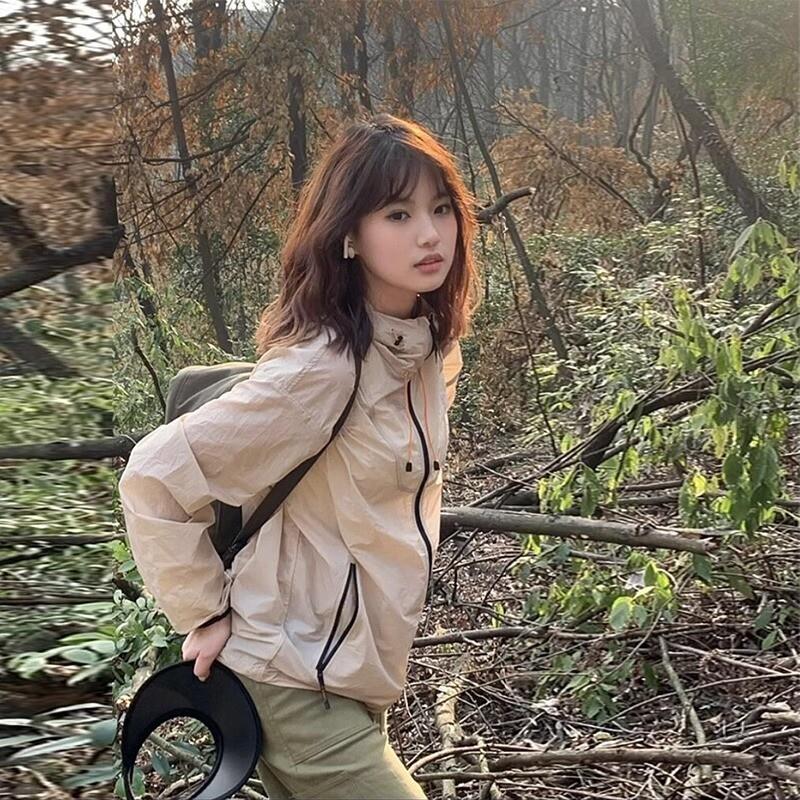 防晒衣女2025夏季新款防紫外线透气户外百搭宽松连帽防晒服薄外套