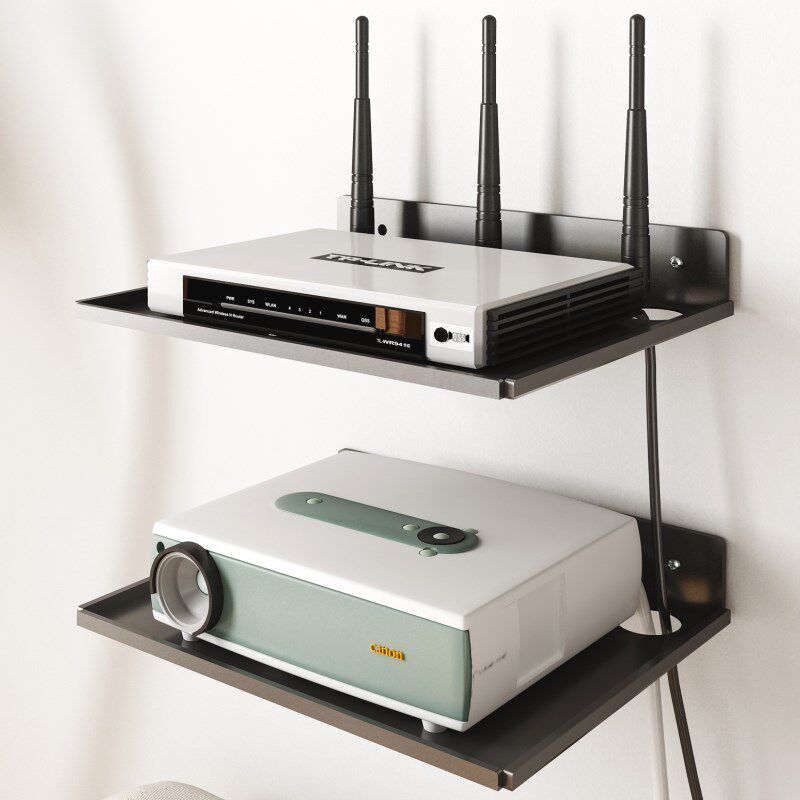 路由器投影仪壁挂支架床头卧室客厅挂墙置物架免打孔无痕散热托架