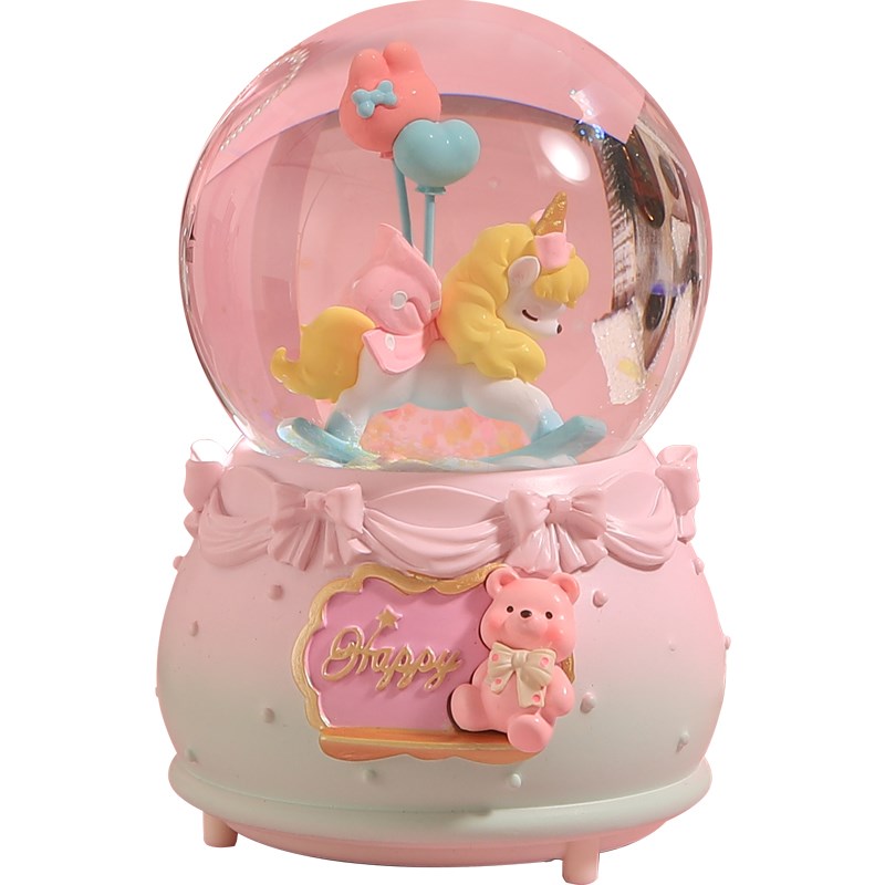 库洛米玻璃水晶球音乐八音盒桌面装饰摆件小女孩儿童闺蜜生日礼物