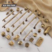 黄铜单孔复古仿古橱柜抽屉把手 拉手黃古铜法式 纯铜美式 衣柜门中式