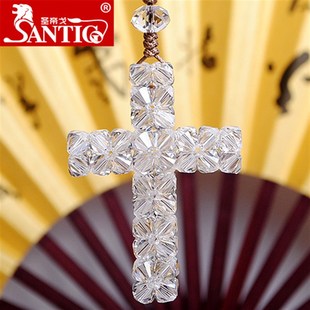 santigo汽车挂件车内饰品施家元素水晶十字架车上装饰品车载