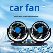 车载风扇12v24v双头强大风力面包货车制冷静音小汽车内用电风扇