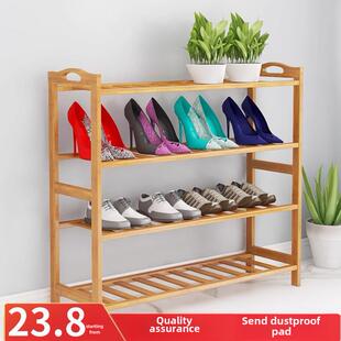 简易实木鞋架子家用门口多层鞋架宿舍竹木室内入户鞋柜防尘置物架