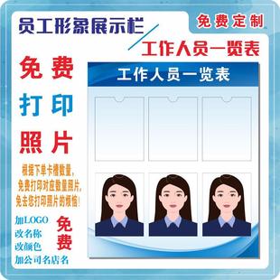 员工信息展示栏 医护人员工作人员一览表 小区物业人员岗位公示牌