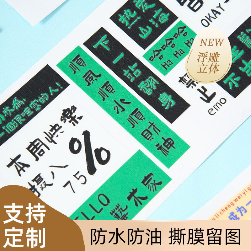 撕膜留字打工人精神状态表情包贴纸上班打工趣味卡通搞笑抽象标签