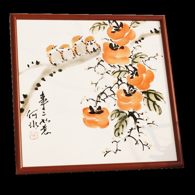 实木国画框装裱定制做33x33 50x50 68x68书法字卡镜片毛笔中式挂