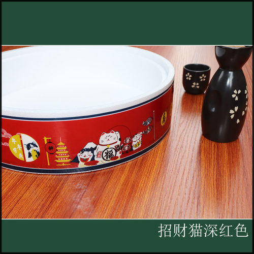 38圆形泡沫盒海鲜火锅三文鱼刺身拼盘外卖打包保鲜盒