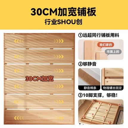 床2024年新款全实木纯木床家用卧C室1米8双人床简约现代床架排骨