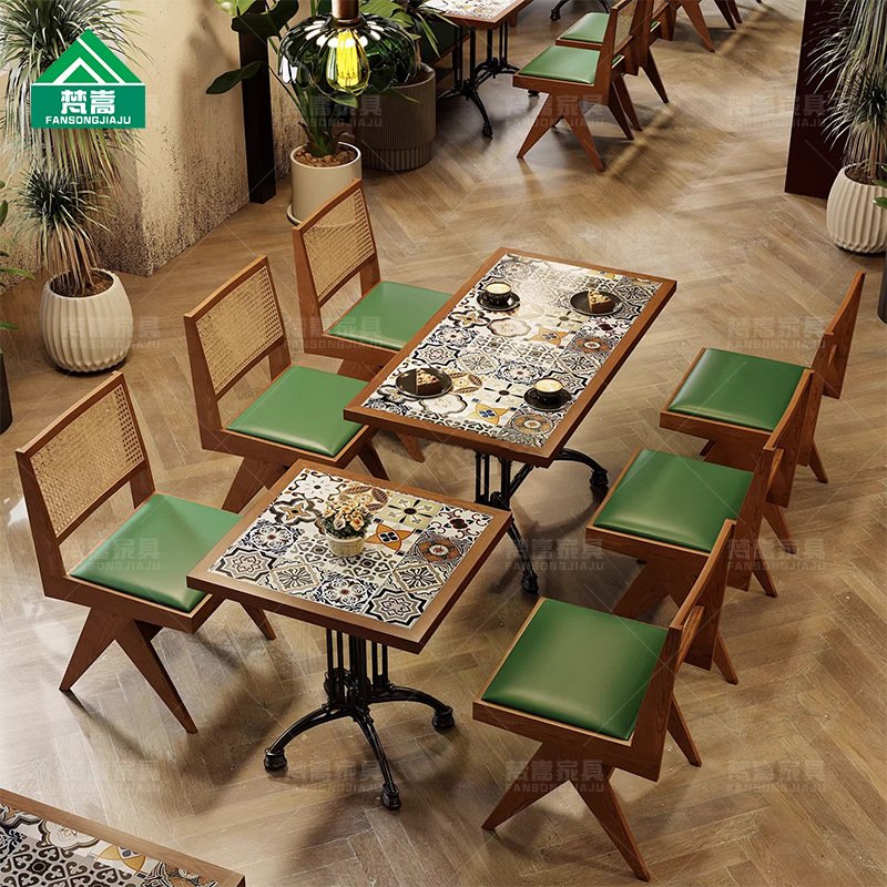 东南亚主题餐厅卡座餐饮卡座茶餐厅湘菜馆饭店咖啡店桌椅组合