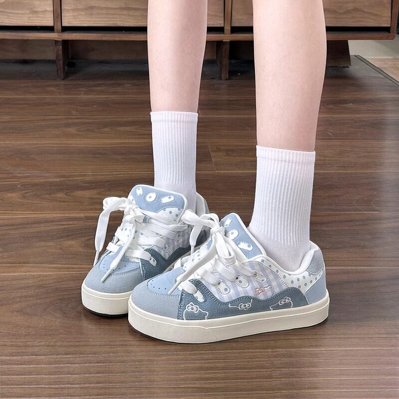 浅蓝色面包鞋女鞋ins潮2025夏季新款板鞋原创小众百搭休闲小白鞋