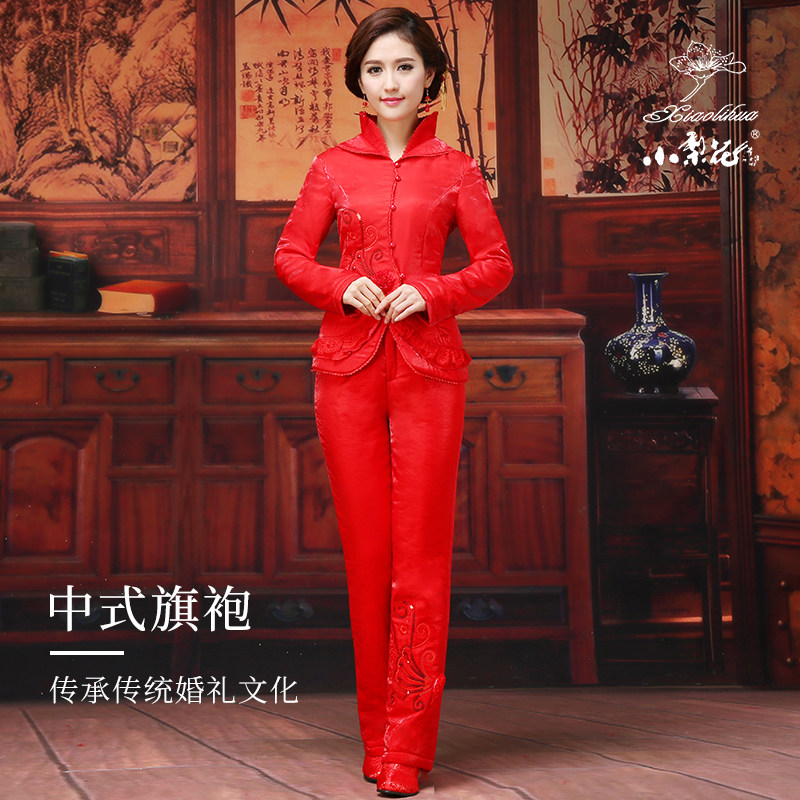 旗袍敬酒服新娘红色中式传统月子旗袍