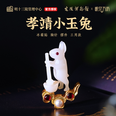 孝靖小玉兔冰箱贴胸针摆件三用款