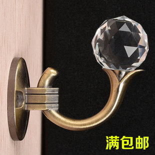 饰简约挂球绑带锌合金圆头小水晶 现货窗帘墙钩挂钩壁钩配件辅料装