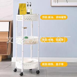 多层安折叠物PP免安装 置架家用免装 推车卫生间收纳架子客厅厨房果