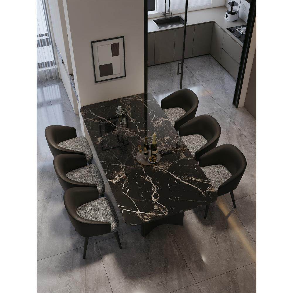 轻奢高级感大理石餐桌现代简约长方形家用餐桌椅组合小户型吃饭桌,住宅家具,大理石餐桌,淘宝优惠券,粉丝福利购,淘宝优惠卷