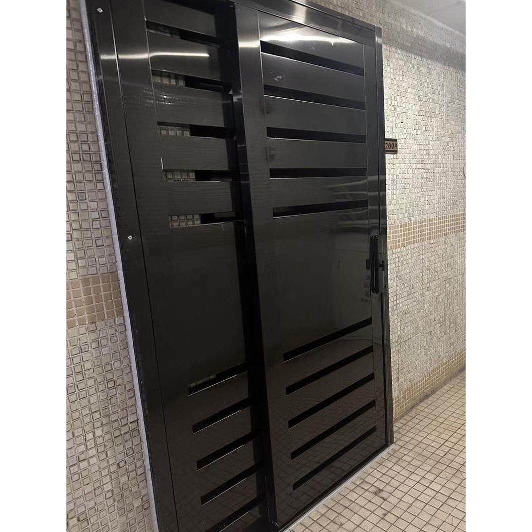 304不锈钢香港公居屋推拉防盗趟门入户电子识别智能锁闸家用铁门