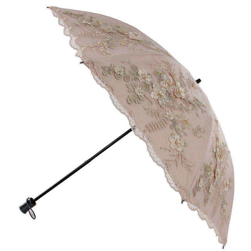 好梦太阳伞二折双层蕾丝刺绣防紫外线防晒公主晴雨两用遮阳伞8266