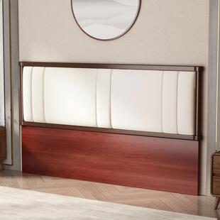 全实木床头软包靠背1米8双人超薄背板2025新款一体落地新中式单买