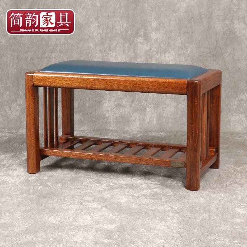 乌金木换鞋凳家用门口鞋架式穿鞋凳入门全实木鞋柜坐凳一体长条凳