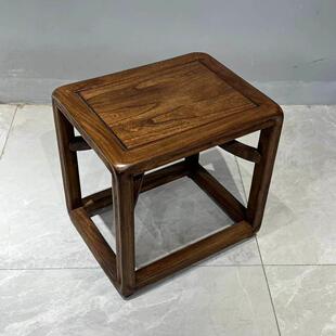 新中式实木方凳北方老榆木茶几矮凳客厅家用换鞋凳茶室小凳子板凳