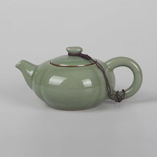 泡茶盛茶壶 哥窑陶瓷茶壶可养茶线纹家用带嘴过滤壶单个斟茶壶中式