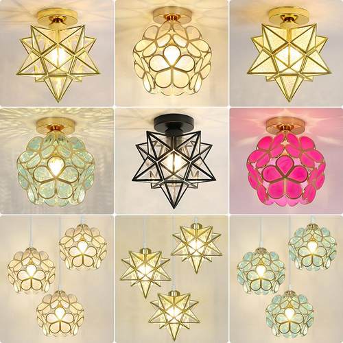 北欧轻奢创意走廊过道吸顶灯网红现代玄关阳台入户楼梯飘窗花瓣灯