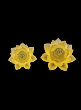 古法脱蜡工艺琉璃花瓣家居摆件新中式装饰莲花灯荷花高档桌面