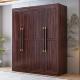 新中式 乌金木实木衣柜三四五六门家用卧室大衣橱对开 门挂衣柜落
