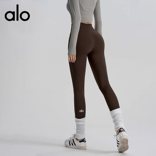 AIo新款裸感瑜伽裤高腰无尴尬收腹提臀普拉提外穿紧身运动长裤女