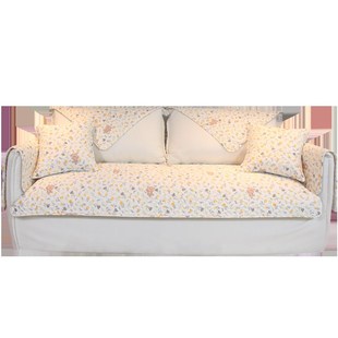 全棉沙发垫小碎花防滑时尚田园风实木布艺坐垫子冬季盖巾四季通用