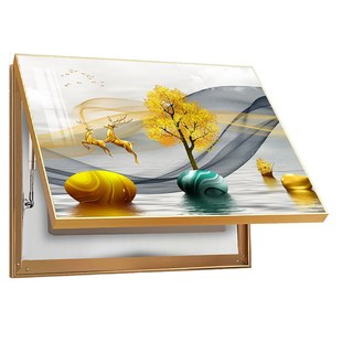 电表箱装饰画免打孔现代简约轻奢客厅电表盒电闸箱遮挡配电箱挂画