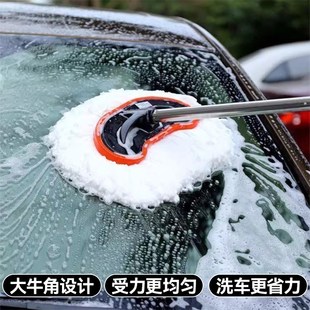 可通水洗车拖把家用喷水软毛刷长柄专用通水刷子清洁伸缩洗车店