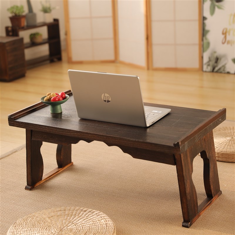 实木电脑桌子卧室家用便携式可折叠床上笔记本电脑桌简易飘窗茶几