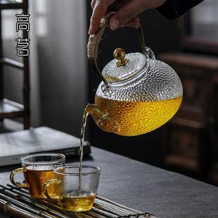 茶提梁烧水壶锤茶纹家用电陶具炉83456围炉煮壶茶器 玻璃泡2025新款