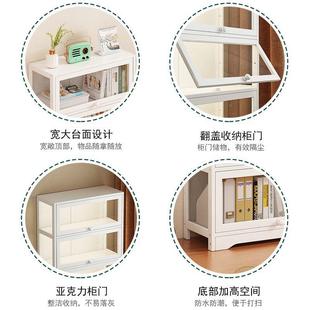 透防尘收克纳书明柜现代多OXH层玻璃置物架力家用落地展示柜亚书架子