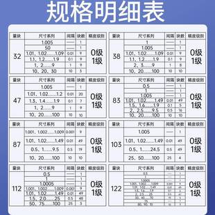 122套千分游标卡尺149专一校 禾尺木标准量块标2准块0级1级块规3