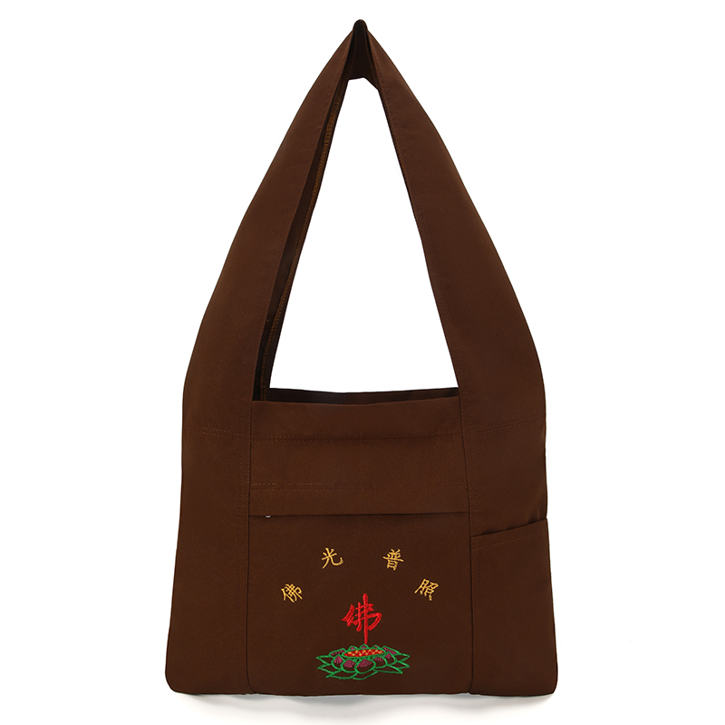 定制明线包居士包海清袋朝山法会帆布包大容量出行烧香包刺绣时尚