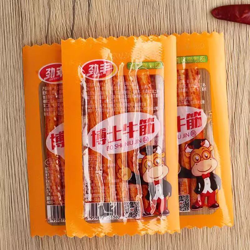 劲丰博士牛筋休闲零食辣条价网红童年小包装豆筋辣条怀旧小零食