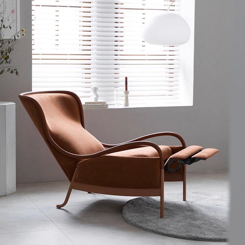 现代简约布艺客厅阳台卧室单人沙发椅多功能躺椅高品质懒人老虎椅