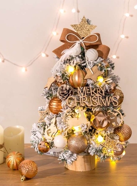 Christmas tree白色喷雪圣诞树桌面树小型套餐圣诞树圣诞节装饰品