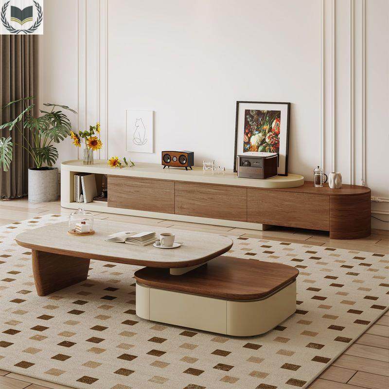 中古风胡桃木小圆桌电视柜组合茶几家用客厅小户型人造板圆形茶几,鲜花速递/花卉仿真/绿植园艺,割草机/草坪机,淘宝优惠券,粉丝福利购,淘宝优惠卷