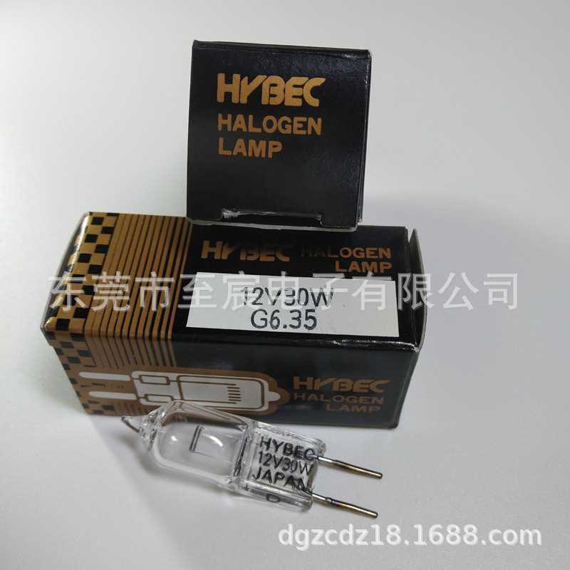 日本HYBEC卤素灯泡JC 12V30W G6.35横丝2000小时分光光度计钨灯