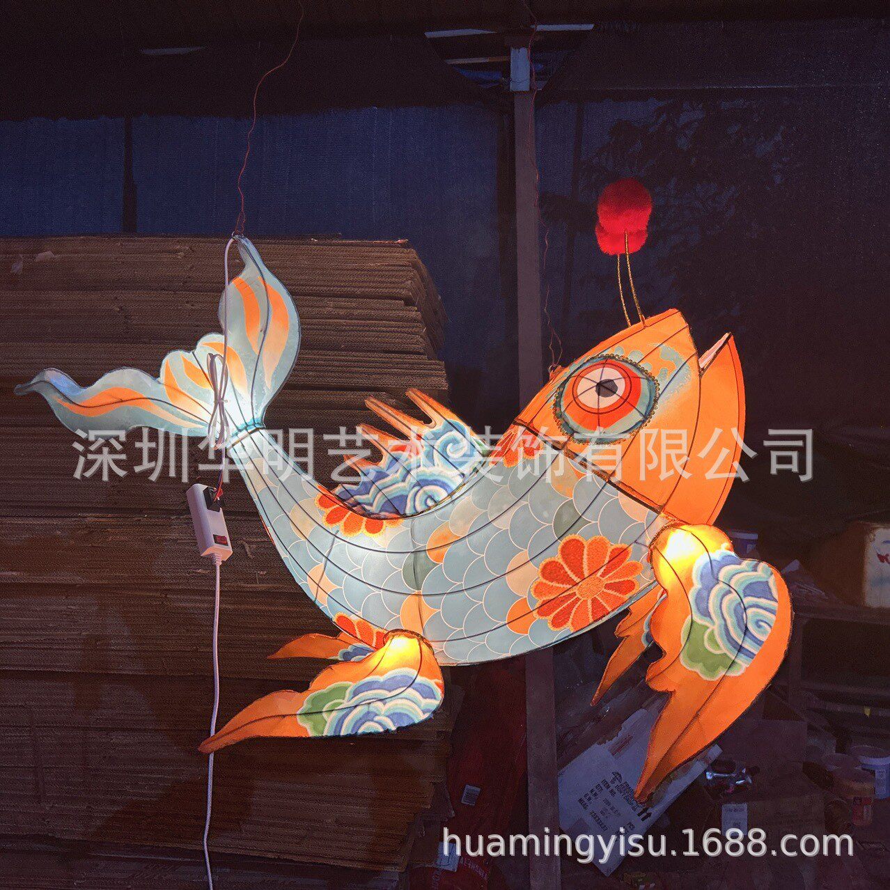 发光手工金鱼灯锦鲤龙鱼灯鲤鱼灯笼汉服古风手持悬挂装饰拍摄道具