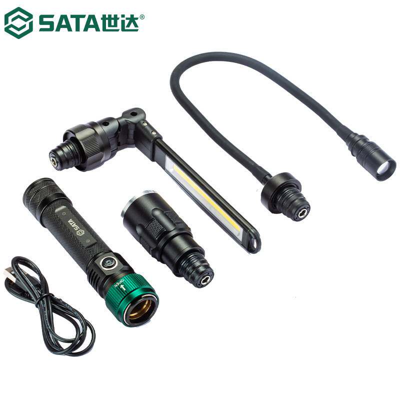 世达快接式3合1换头手电筒多功能作业工具灯户外露营照明灯90736