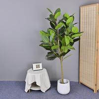商仿真橡景皮樹家窗居裝RVU飾軟裝造樣板間場櫥假樹發(fā)財(cái)樹大葉榕